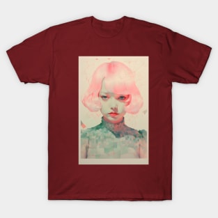 Ethereal Riso Lady: Grace in Print T-Shirt